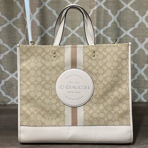 Coach Dempsey Tote 40 in Signature Jacquard with Stripe/Coach Patch